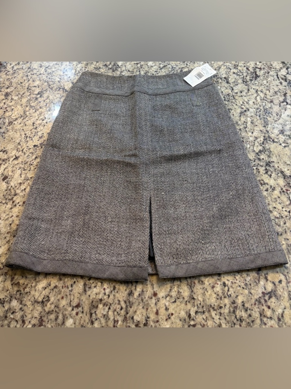 Charcoal Tweed Wool Blend A-Line Skirt